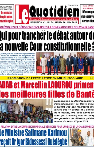 Le Quotidien du Mardi 20 Juin 2023