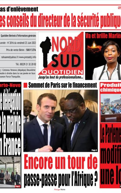 Nord Sud Quotidien du Vendredi 23 Juin 2023