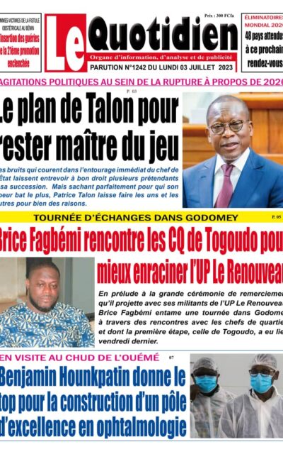 Le Quotidien du Lundi 3Juillet 2023