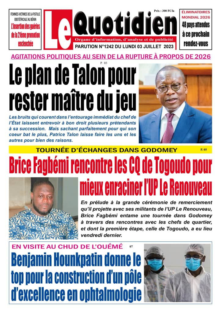 Le Quotidien du Lundi 3Juillet 2023