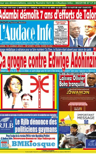 Quotidien de droit béninois béninois"L'Audace Info"