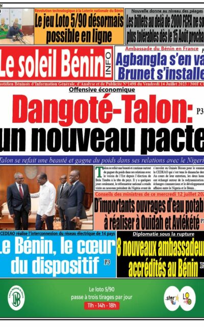 Soleil Bénin Info du Vendredi 14 Juillet 2023