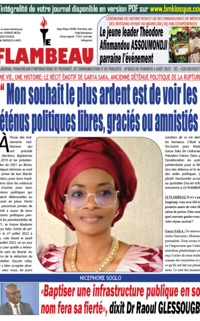 Quotidien LE FLAMBEAU du vendredi 4 août 2023