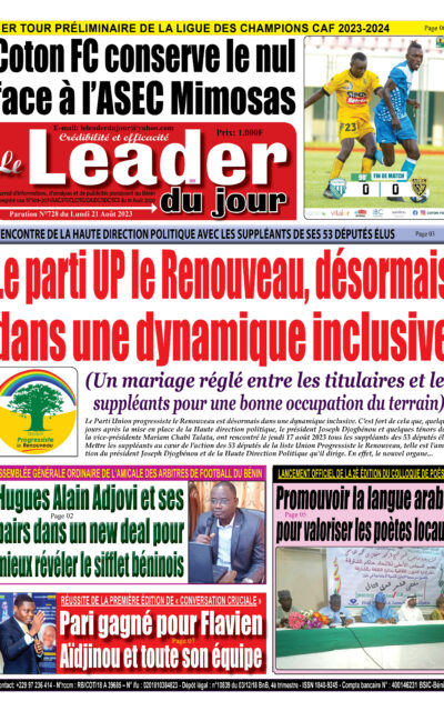 Le Leader du Jour, parution de ce Lundi...