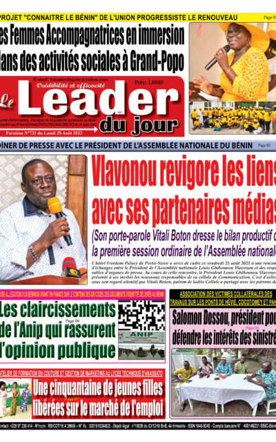 Le Leader du Jour, parution de ce Lundi