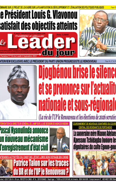 Le Leader du Jour, parution de ce Lundi...