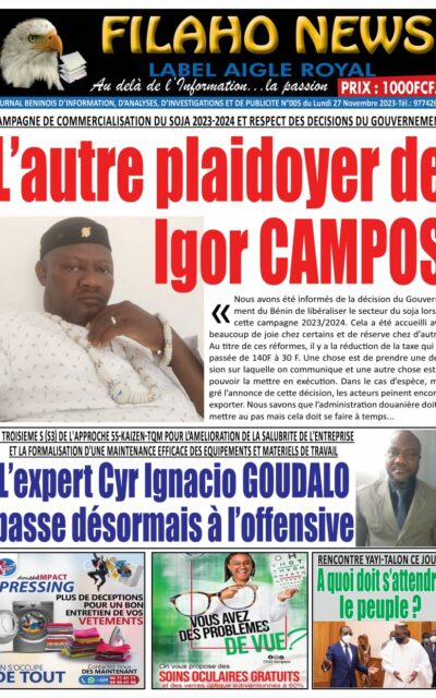 FILAHO NEWS du 27 Novembre 2023