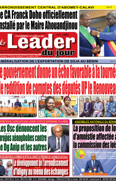 Le Leader du Jour, parution de ce Vendredi