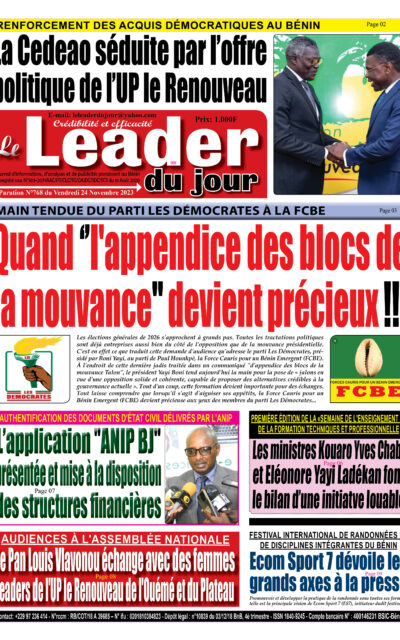Le Leader du Jour, parution de ce Vendredi
