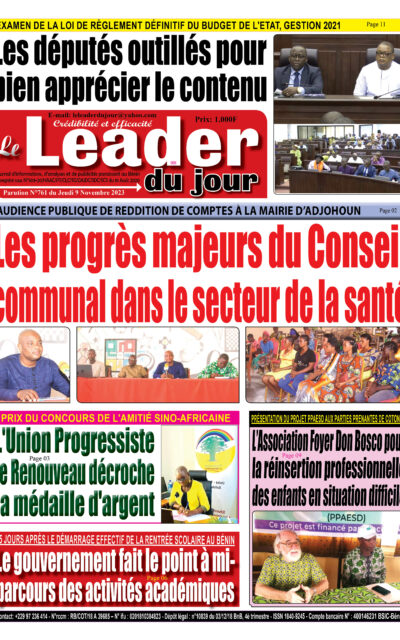 Le Leader du Jour, parution de ce Jeudi 9 Novembre 2023