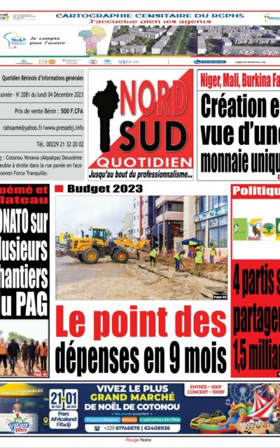 Nord Sud Quotidien du du lundi 04 Décembre 2023