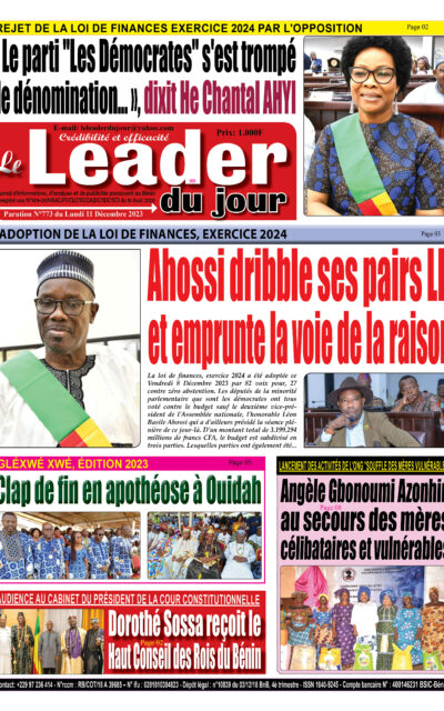 Le Leader du Jour, parution de ce Lundi