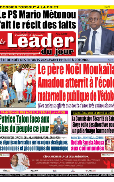 Le Leader du Jour, parution de ce Jeudi