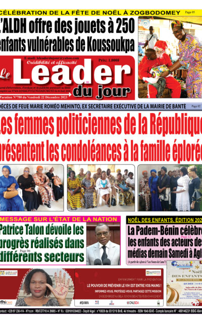 Le Leader du Jour, parution de ce Vendredi