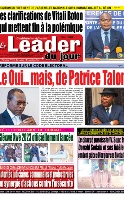 Le Leader du Jour, parution de ce Lundi