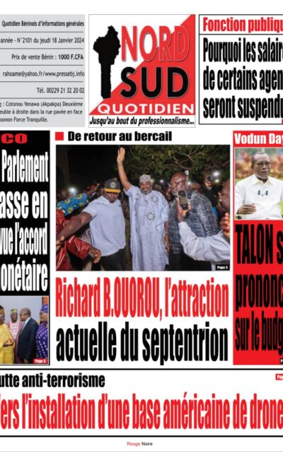 Nord Sud Quotidien du Jeudi 18 Janvier 2024
