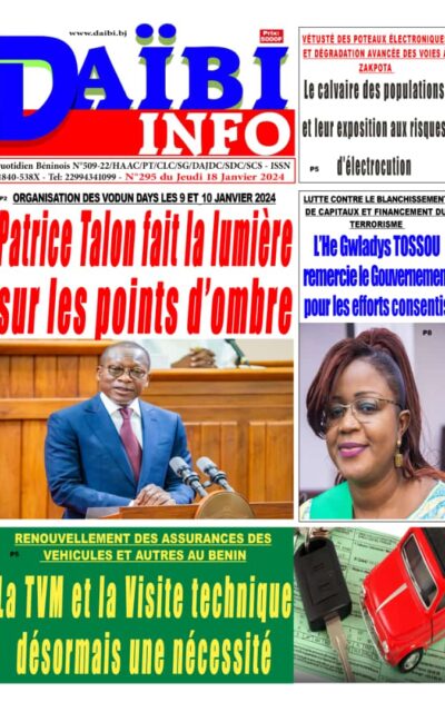 Daïbi Info du Jeudi 18 Janvier 2024