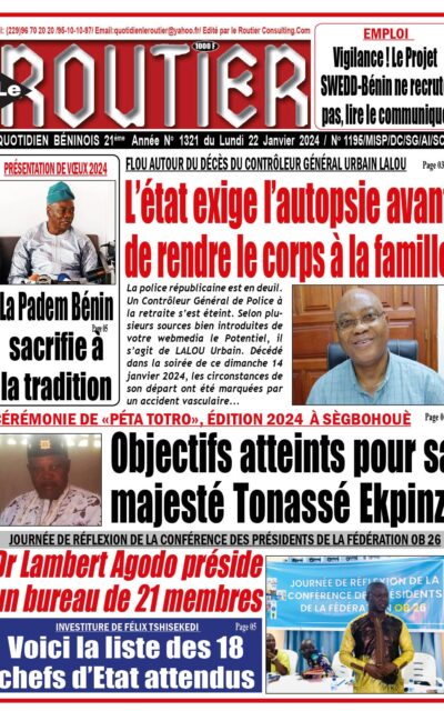 Le Routier du du Lundi 22 Janvier 2024