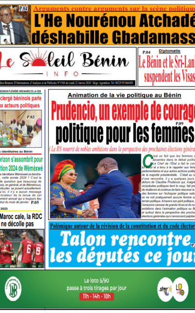 Soleil Bénin Info du Lundi 22 Janvier 2024