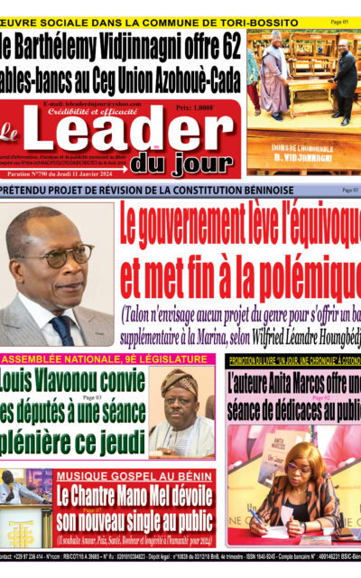 Le Leader du Jour, parution de ce Jeudi