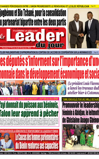 Le Leader du Jour, parution de ce Jeudi...