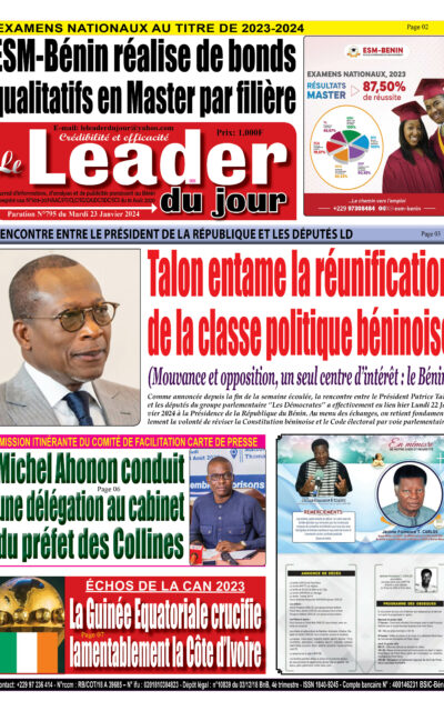 Le Leader du Jour, parution de ce Mardi...