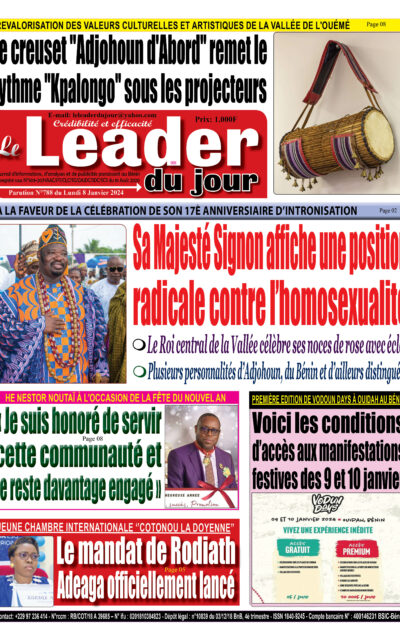 Le Leader du Jour, parution de ce Lundi
