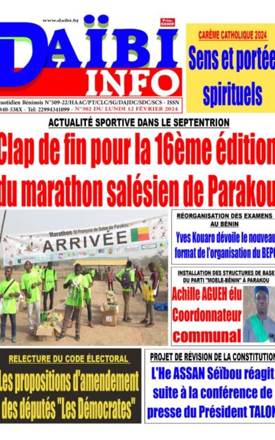 Daïbi Info du Lundi 12 Février 2024