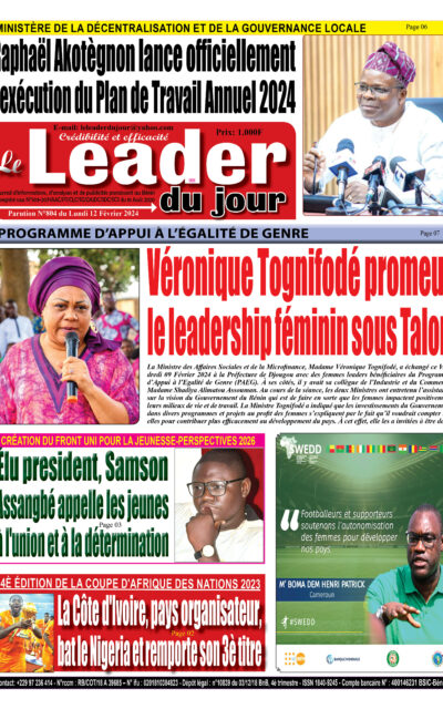 Le Leader du Jour, parution de ce Lundi