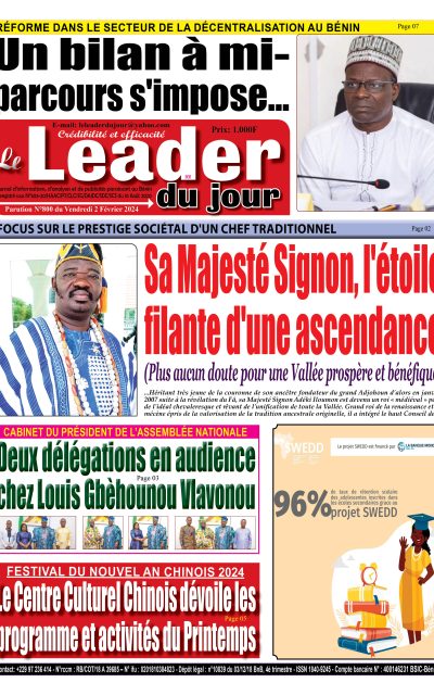 Le Leader du Jour, parution de ce Vendredi...