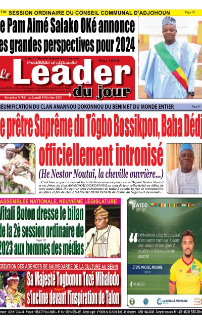Le Leader du Jour, parution de ce Lundi...