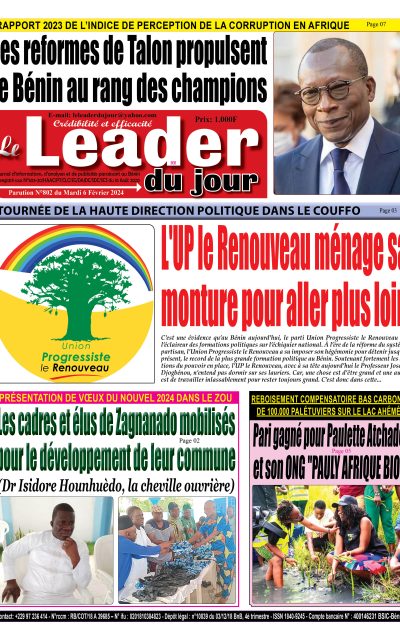 Le Leader du Jour, parution de ce Mardi...