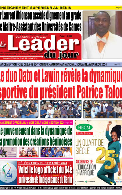 Le Leader du Jour, parution de ce Jeudi 18 Juillet 2024