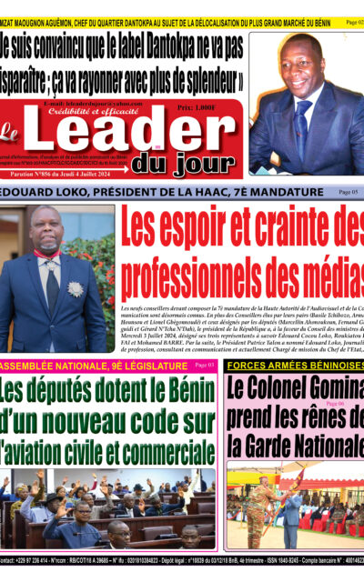 Le Leader du Jour, parution de ce Jeudi 4 Juillet 2024