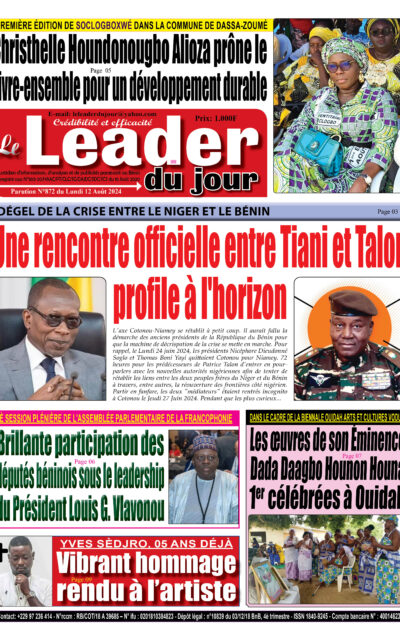 Le Leader du Jour, parution de ce Lundi 12 Août 2024