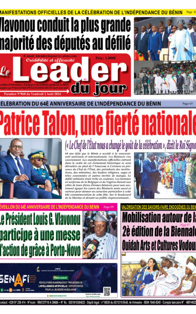 Le Leader du Jour, parution de ce Vendredi 2 Août 2024