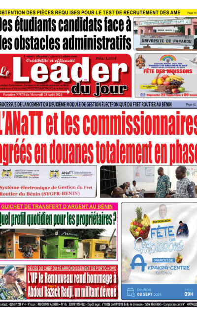Le Leader du Jour, parution de ce Mercredi 28 Août 2024