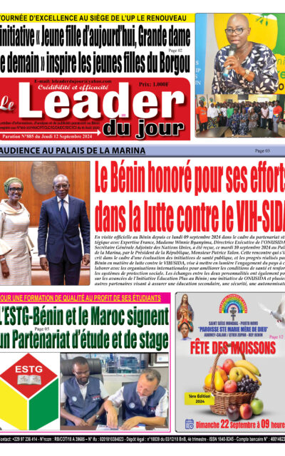 Le Leader du Jour, parution de ce Jeudi 12 Septembre 2024