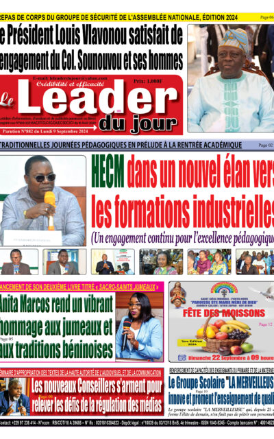 Le Leader du Jour, parution de ce Lundi 9 Septembre 2024