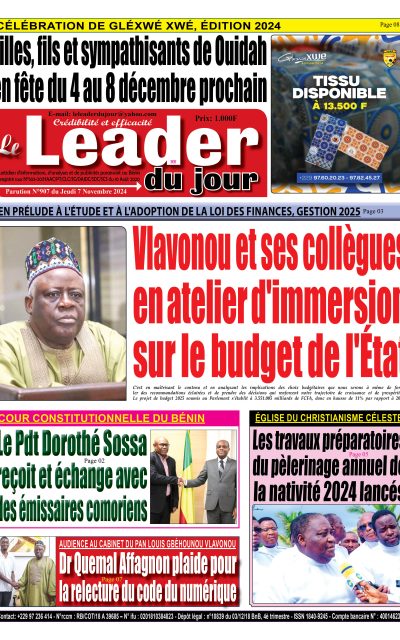 Le Leader du Jour, parution de ce Jeudi 7 Novembre 2024