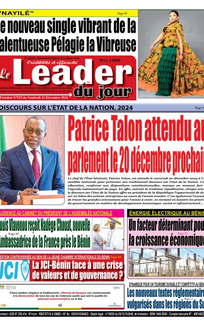 Le Leader du Jour, parution de ce Vendredi 13 Décembre 2024
