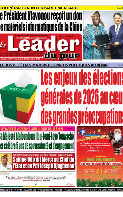 Le Leader du Jour, parution de ce Mardi 17 Décembre 2024