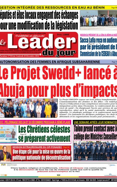 Le Leader du Jour, parution de ce Vendredi 20 Décembre 2024