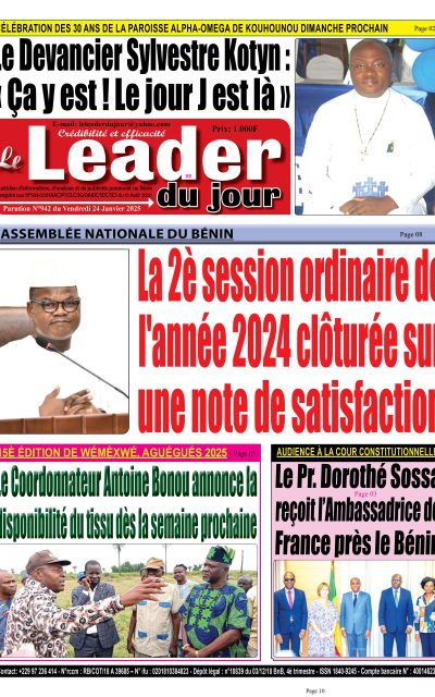 Le Leader du Jour, parution de ce Vendredi 24 Décembre 2025